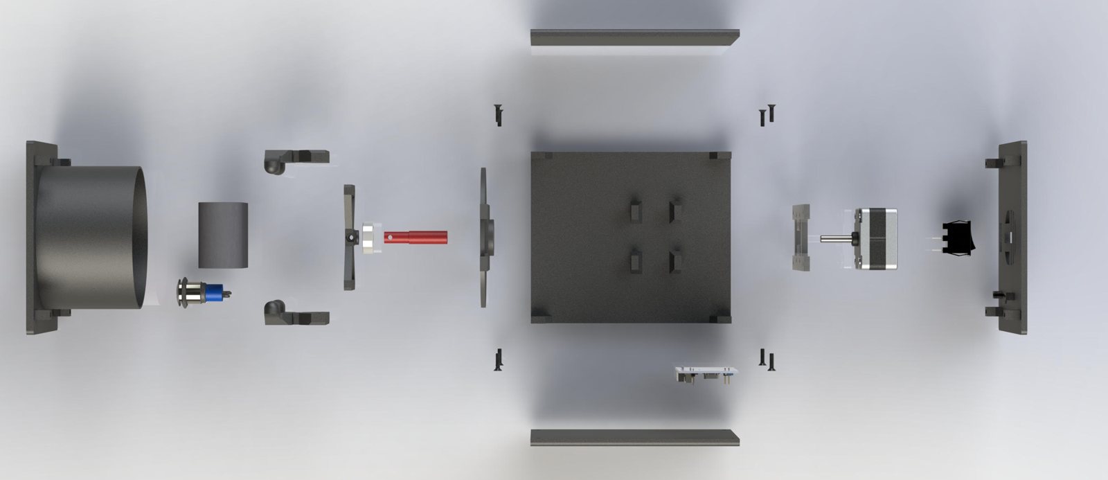 Exploded view of the Box Watchwinder